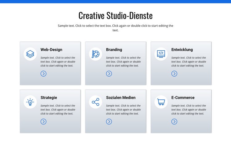Kreative Studio-Dienstleistungen Eine Seitenvorlage