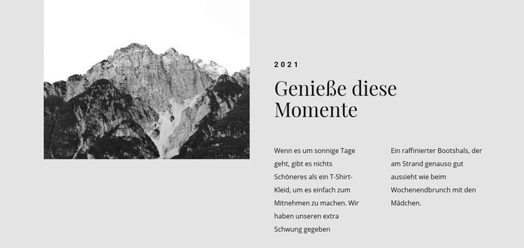 Genieße diese Reisemomente HTML Website Builder