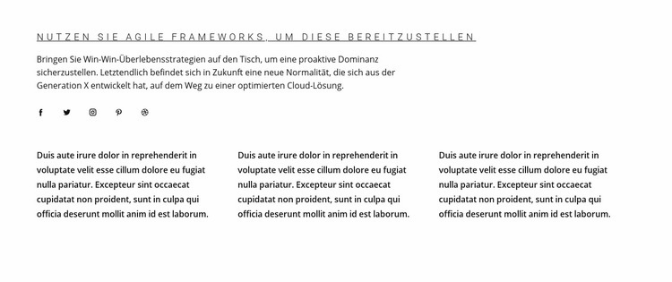 Überschriften und Text mit sozialem Kontakt Vorlage