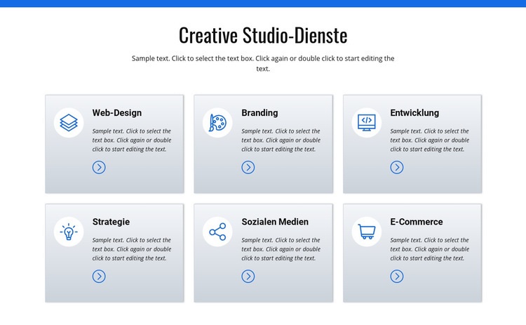Kreative Studio-Dienstleistungen Website Builder-Vorlagen