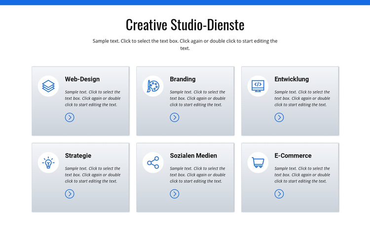 Kreative Studio-Dienstleistungen Website-Vorlage