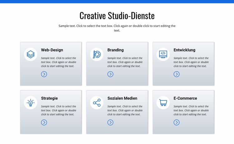 Kreative Studio-Dienstleistungen Landing Page