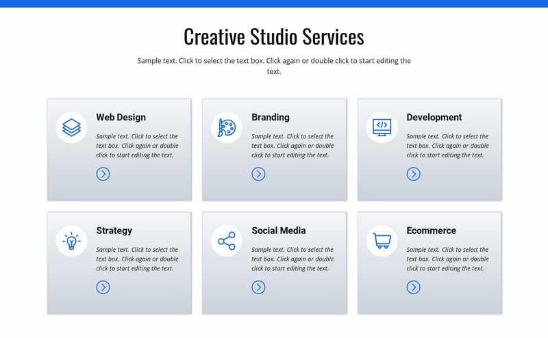 Creative studio services Elementor Template Alternative