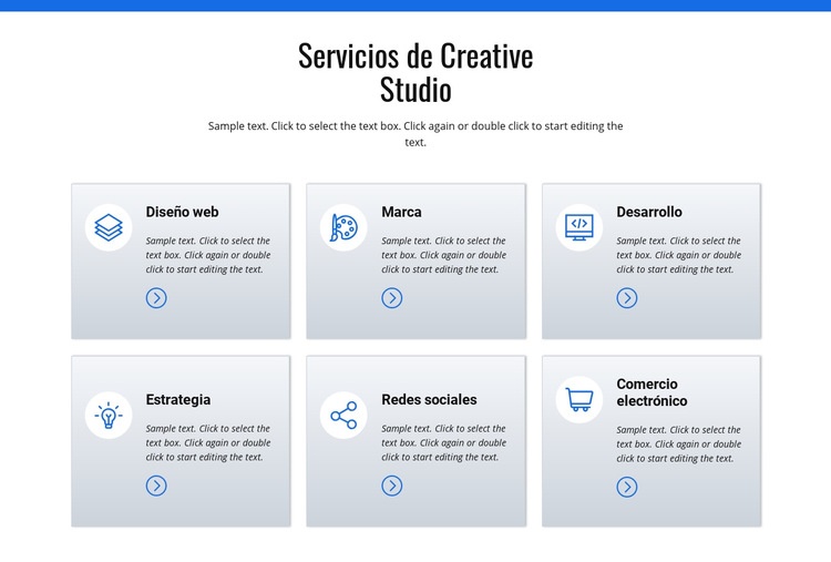 Servicios de estudio creativo Maqueta de sitio web