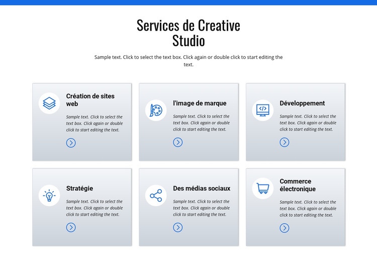 Services de studio de création Conception de site Web