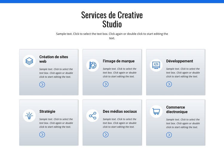 Services de studio de création Modèles de constructeur de sites Web