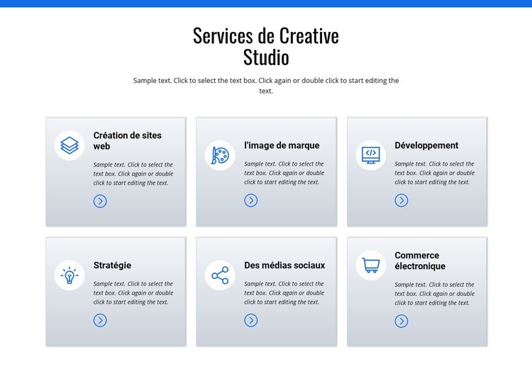 Services de studio de création Maquette de site Web