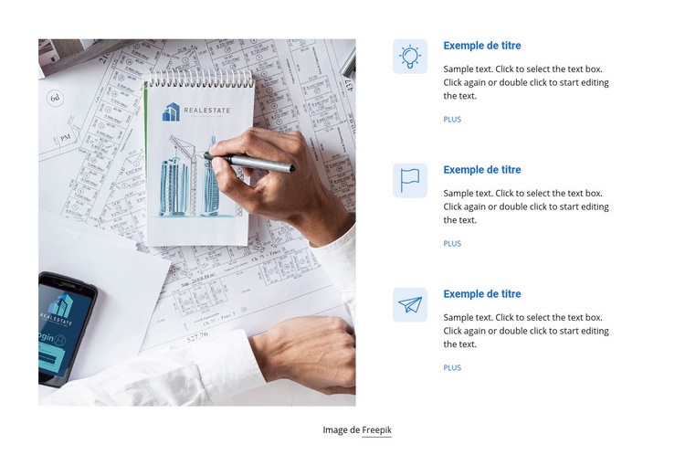 Services immobiliers Modèle d'une page