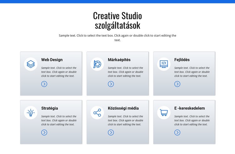 Kreatív stúdió szolgáltatások Sablon