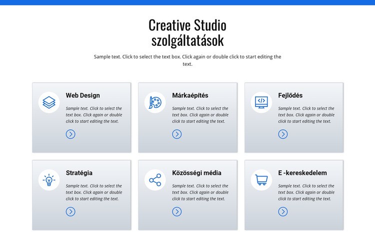 Kreatív stúdió szolgáltatások Weboldal sablon