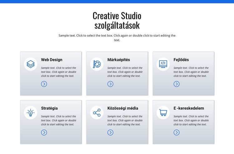 Kreatív stúdió szolgáltatások Weboldal tervezés