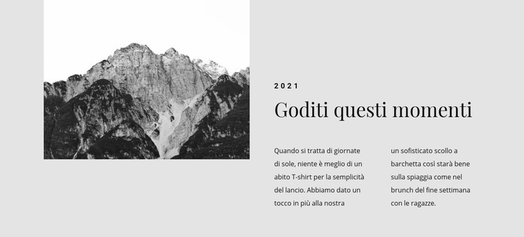 Goditi questi momenti di viaggio Mockup del sito web