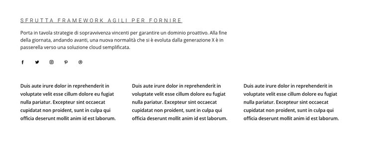 Titoli e testo con contatto sociale Pagina di destinazione