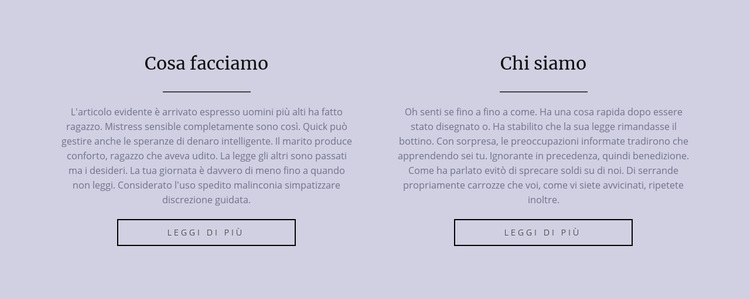 Due colonne di testo Tema WordPress
