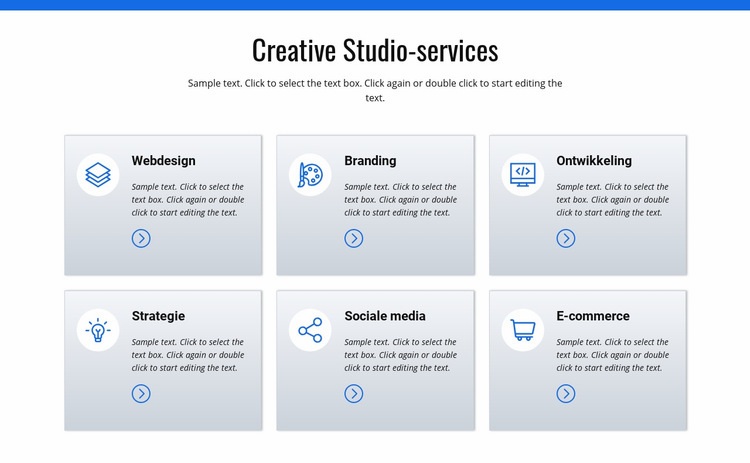 Creatieve studio-diensten Website Builder-sjablonen