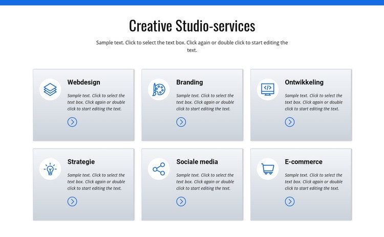 Creatieve studio-diensten Website mockup