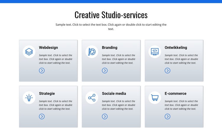 Creatieve studio-diensten Website ontwerp