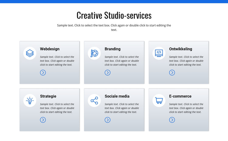 Creatieve studio-diensten Website sjabloon