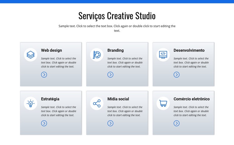 Serviços de estúdio criativo Construtor de sites HTML
