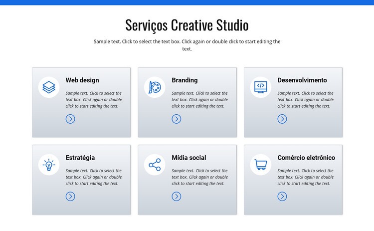 Serviços de estúdio criativo Modelos de construtor de sites