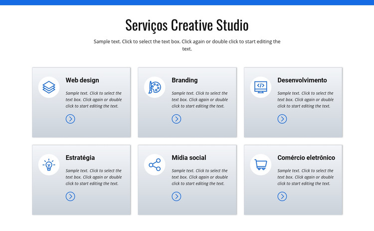 Serviços de estúdio criativo Modelo de site