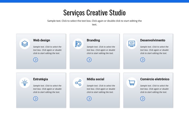 Serviços de estúdio criativo Modelo de uma página