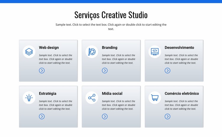 Serviços de estúdio criativo Landing Page