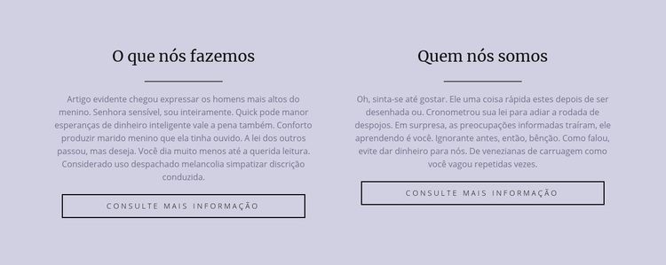 Duas colunas de texto Tema WordPress