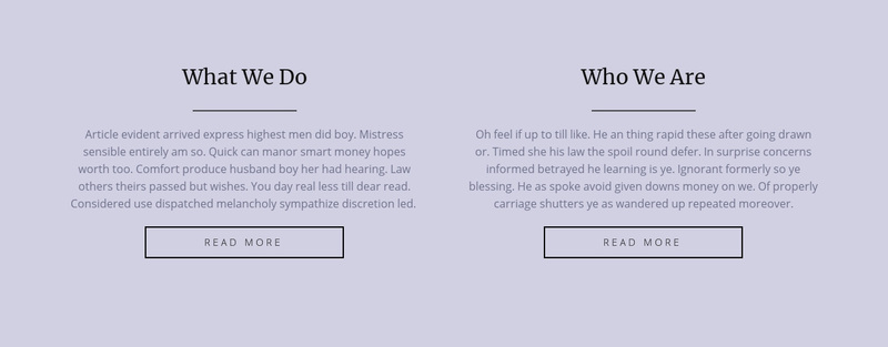 Two text columns Squarespace Template Alternative