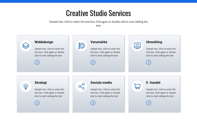 Kreativa studiotjänster Webbplats mall