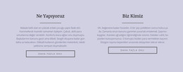 İki Metin Sütunu - HTML Sayfası Şablonu