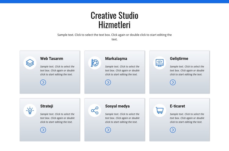 Yaratıcı stüdyo hizmetleri Html Web Sitesi Oluşturucu