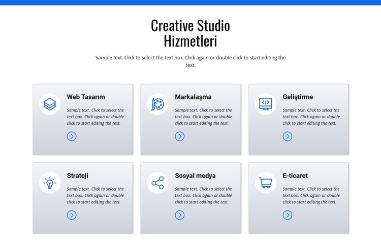 Yaratıcı stüdyo hizmetleri Bir Sayfa Şablonu