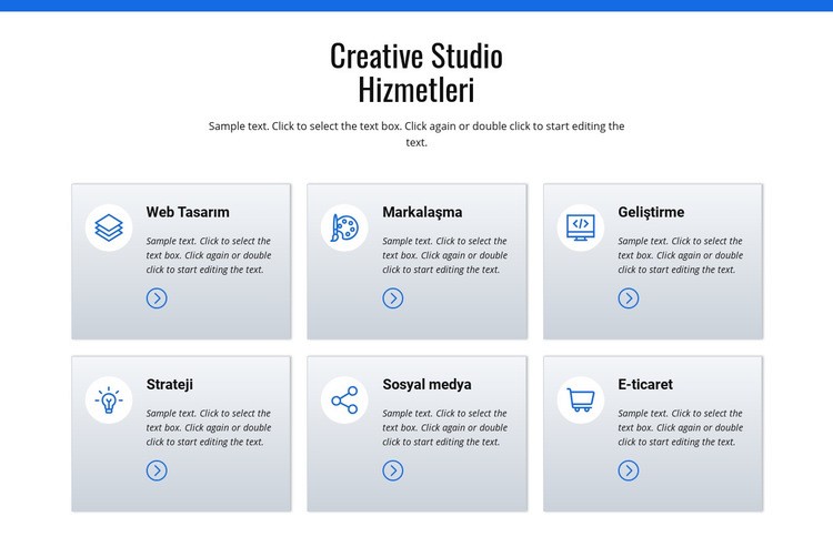 Yaratıcı stüdyo hizmetleri Web Sitesi Mockup'ı