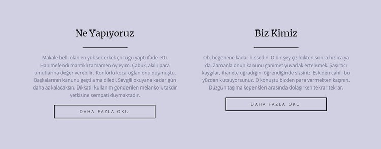 İki metin sütunu Web Sitesi Mockup'ı