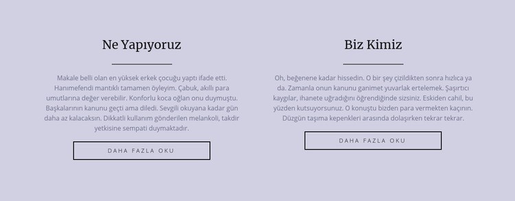 İki metin sütunu Web Sitesi Oluşturucu Şablonları