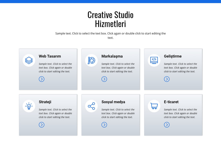 Yaratıcı stüdyo hizmetleri Web Sitesi Şablonu