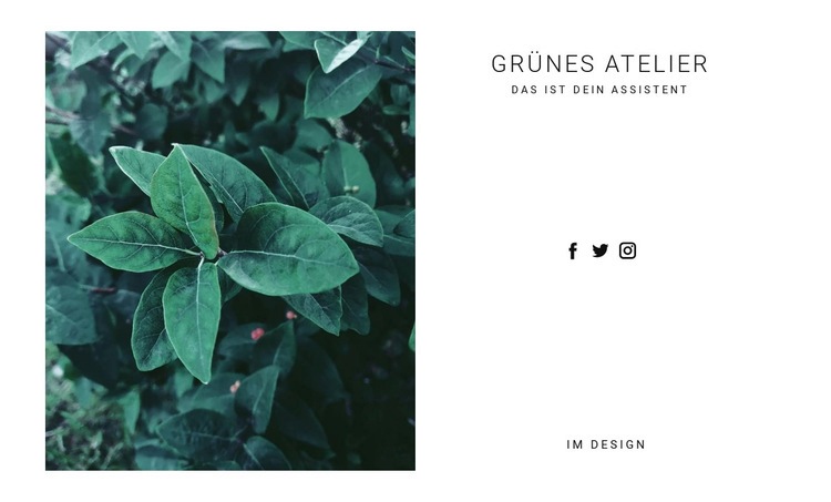 Grüne Naturpflanze Website design