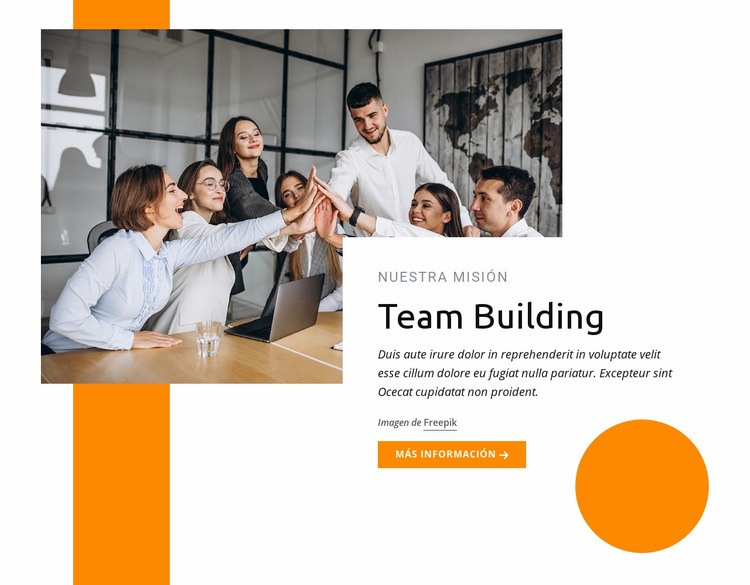Entrenamiento de Team Building Maqueta de sitio web