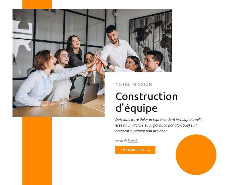 Formation de consolidation d'équipe Créateur de site Web HTML