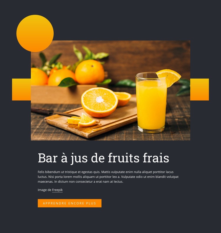 Boisson de jus de fruits frais Créateur de site Web HTML