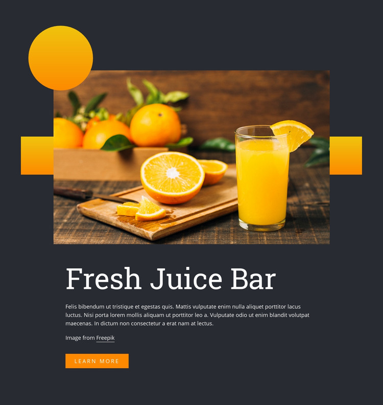 Fresh juice drink Homepage Design