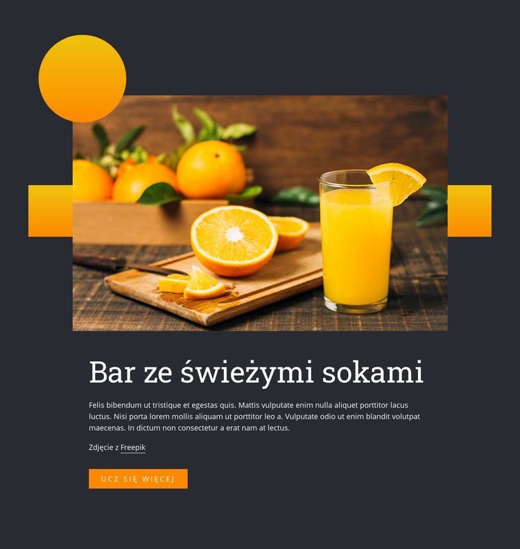 Napój ze świeżego soku Motyw WordPress