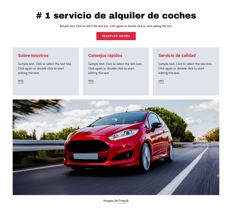 Servicio de alquiler de coches de lujo Creador de sitios web HTML