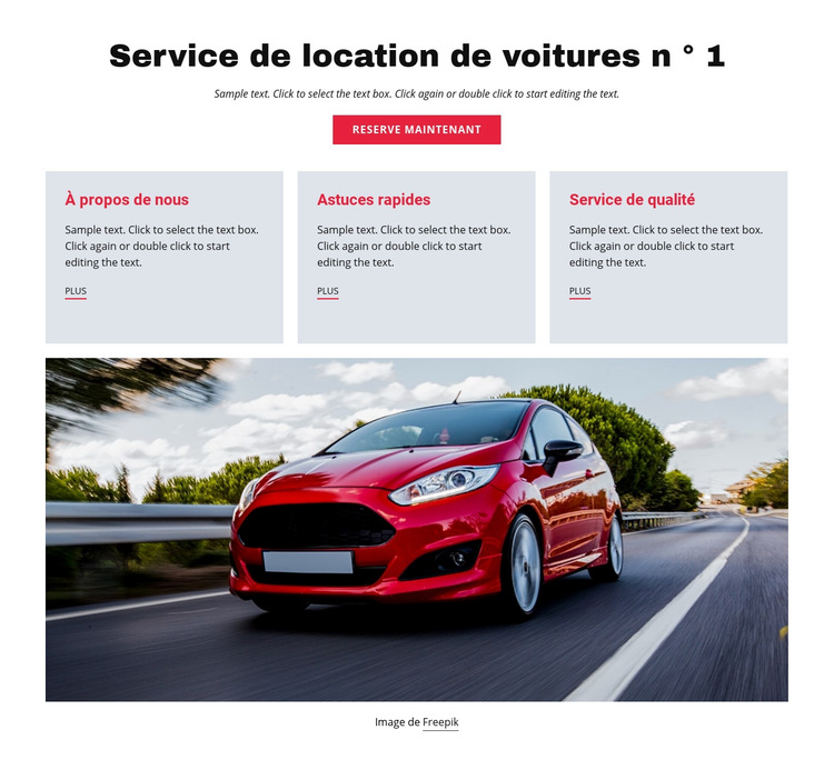 Service de location de voitures de luxe Modèle de site Web