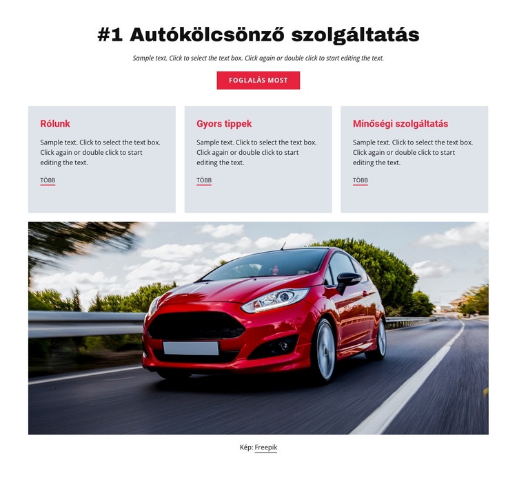 Luxus autókölcsönző szolgáltatás HTML Sablon