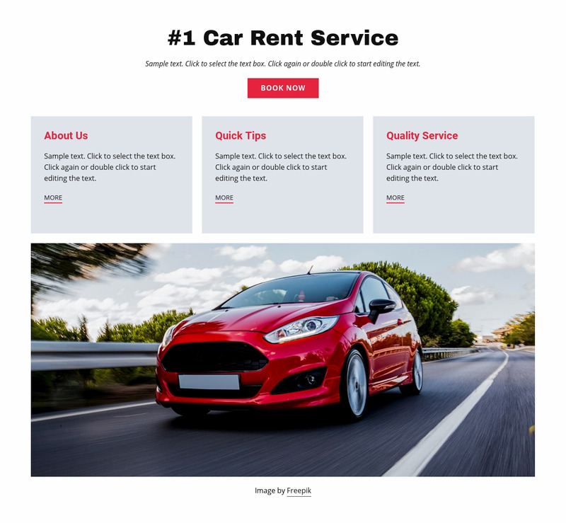 Luxury car rental service Web Page Design