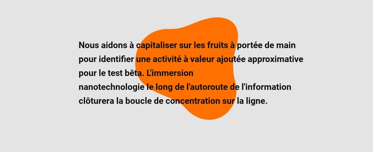 Texte sur la forme Maquette de site Web