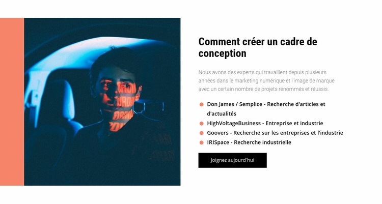 Cadre opérationnel de travail Modèle d'une page