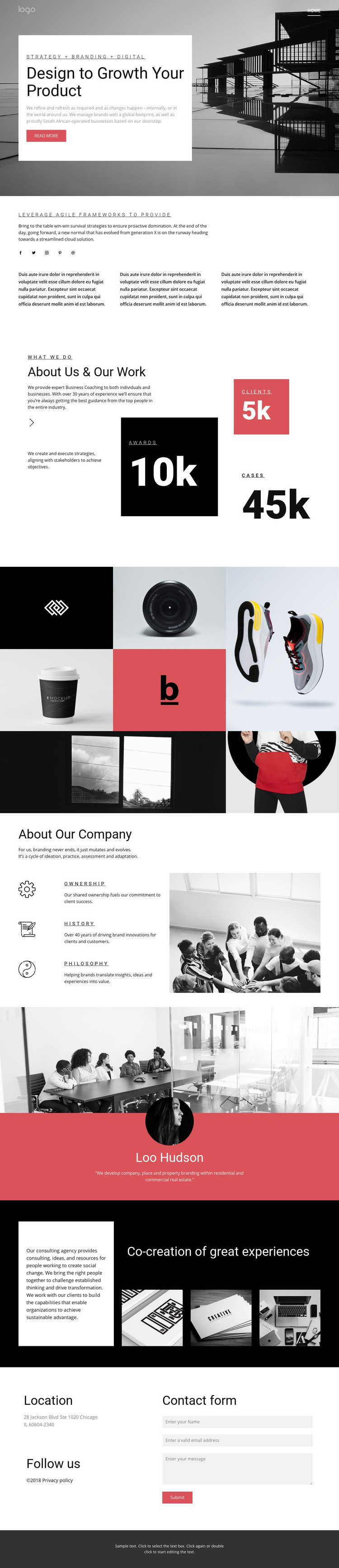 Business growth agency Homepage Design